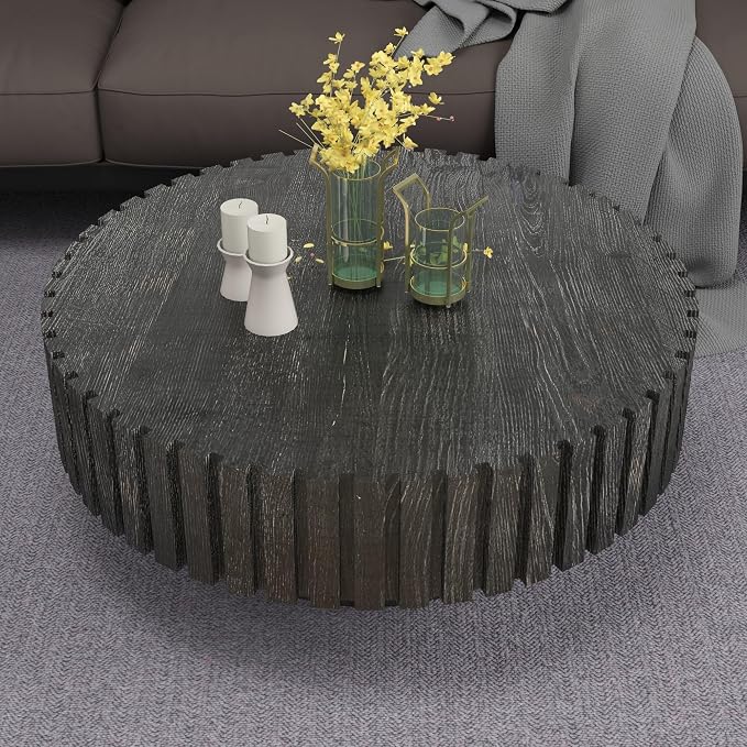 Modern Circular Coffee Table 31 in, Space-Saving Round Center Table - Image 8