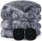 Bedsure Faux Fur Electric Blanket Queen Size, Dual Control Heated Blanket Queen by Unknown