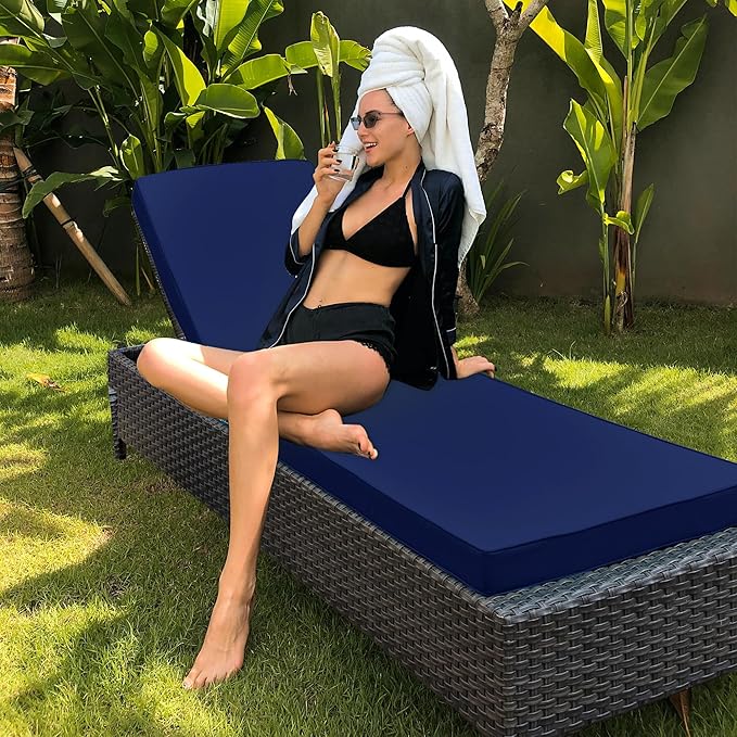 Chaise Lounge Cushion for Outdoor Furniture, Waterproof Fade and Tear Resistant - Image 8