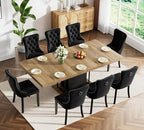 Henf 63"-79" Dining Table Set for 8, 9 Pieces Extendable Dining Table and 8 by Henf
