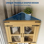 GarveeHome 67" Tall Corner Storage Cabinet, Farmhouse Corner Hutch Display - Image 6