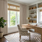 80 Inch Grey Beige Linen Pleated Memory Shaped Semi Sheer Curtains 50WxL80 | - Image 9