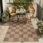 Lahome Checkered Easy Jute 3x5 Outdoor Rug, Washable Rugs - Image 3