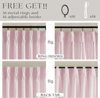 80 Inch Light Pink Pinch Pleated Semi Sheer Curtains 40x80 2 Panels Set | - Image 5