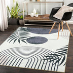 RoomTalks Mid Century Modern Living Room Rug Washable 5x7 Rug, Vintage Abstract by RoomTalks