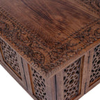Hand-Carved Wooden Coffee Table – 36” x 18” Rectangular Mango Wood Center Table - Image 7