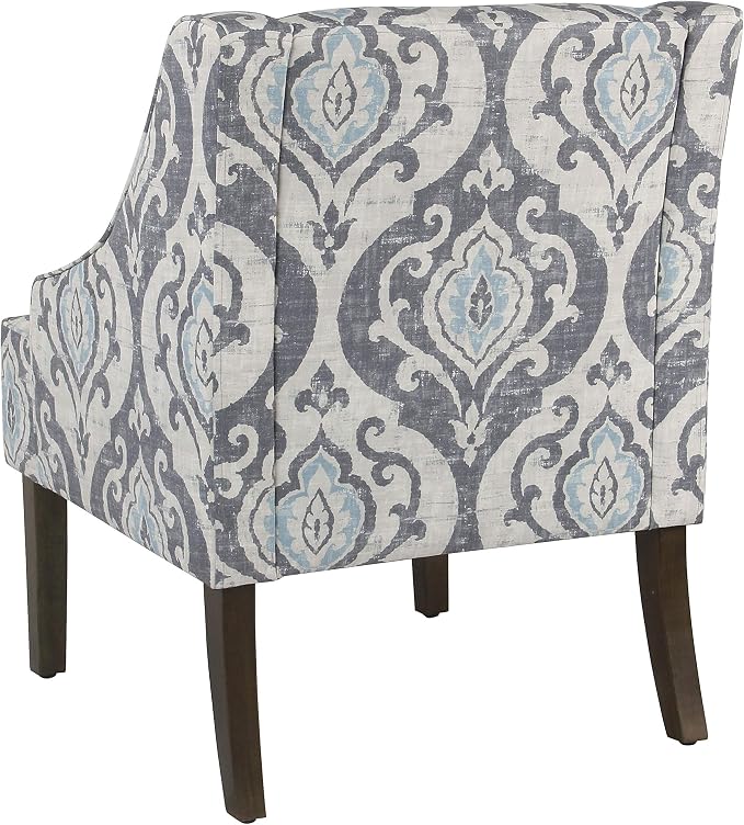 HomePop Velvet Swoop Arm Accent Chair, Suri Blue - Image 2