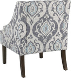 HomePop Velvet Swoop Arm Accent Chair, Suri Blue - Image 2