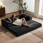 79" Convertible Sofa Bed with Fixed-Shape Frame & Removable Armrests, Modular - Image 2