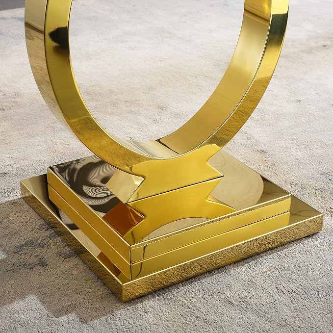 Henf Marble End Table Modern Black Faux Marble Sofa Side Table - Image 7