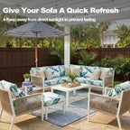 CALBODE 12Pcs Stretch Patio Cushion Covers Outdoor Couch Cover Replacement - Image 5