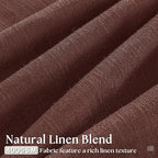 Dark Terracotta 80 Inch Pinch Pleated Linen Semi Sheer Curtains 2 Panels | - Image 3