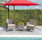 Greesum 3 Pieces Patio Furniture Sets Outdoor PE Rattan Wicker Chairs - Image 3