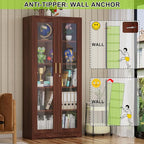UNICOLY Display Cabinet with Glass Doors, Curio Cabinets with Locking Doors - Image 6