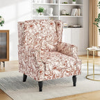 Pia Ricco Set of 2 Floral Accent Chairs, High Back Upholstered Armchairs - Image 5