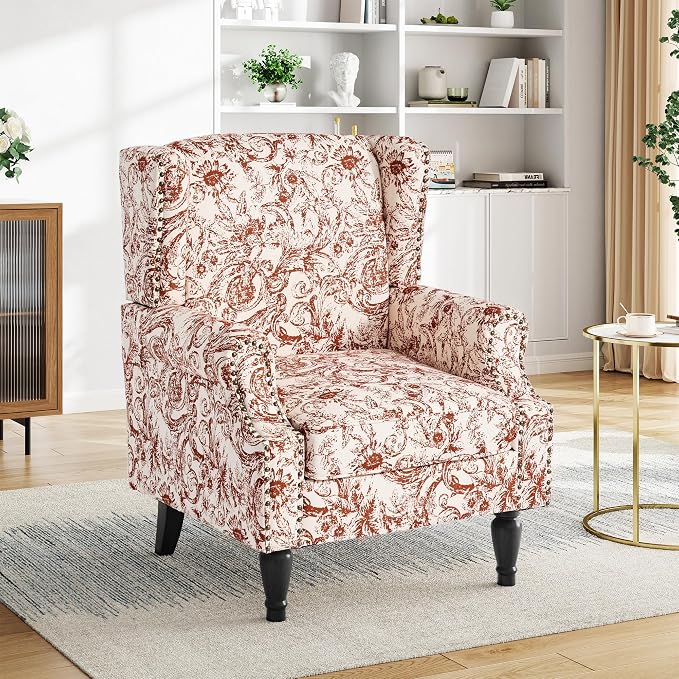 Pia Ricco High Back Floral Accent Chair by PiaRicco