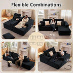 95" Cloud Sectional Couch with L-Shape Chaise, Modern Cloud Couch with Deep Seat - Image 3