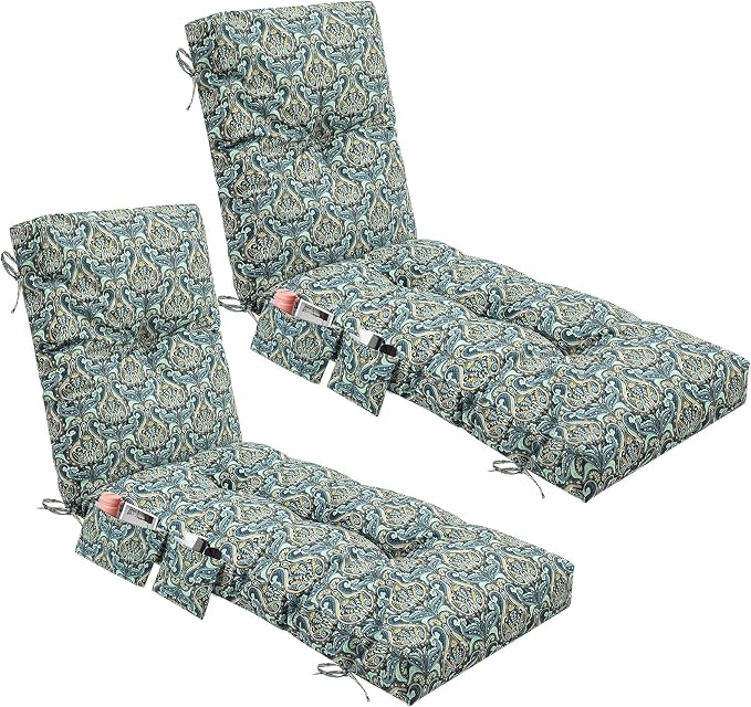 Kigley 2 Pcs Outdoor Chaise Lounge Cushions by Kigley