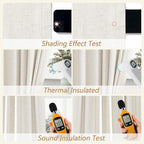 Cream 100% Blackout Linen Curtains 96 Inch Length Ceiling to Floor 2 Panels 8 FT - Image 4