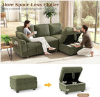 Ihanherry 81-inch Corduroy Modular Sectional Sofa Bed - Image 5