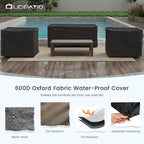 UDPATIO Aluminum Patio Furniture Set, Faux Wood Grain Modern Outdoor Furniture - Image 9