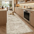 Soalmost Washable 3x10 Hallway Runner Rug Non-Slip Kitchen Entry Rugs Brown | by Soalmost