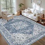 8x10 Area Rugs Living Room: Washable Vintage Rug - Image 3