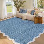 GarveeHome Scalloped Area Rug 4x6 Washable Rug Non Slip by GarveeHome
