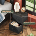 WLIVE Nightstand Set of 2, 2 Drawer Dresser - Image 5