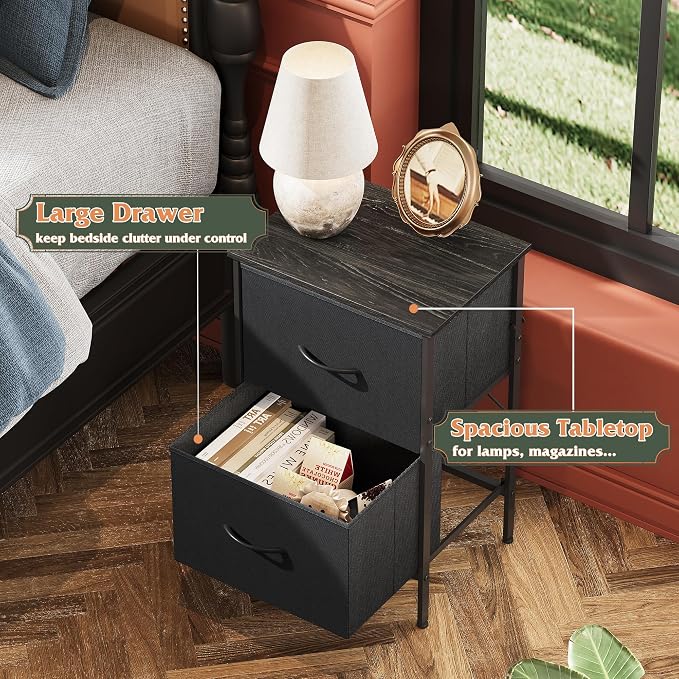 WLIVE Nightstand Set of 2, 2 Drawer Dresser - Image 5