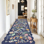 3x10 Long Hallway Runner Rug: Washable Wide 10ft Floral Low-Pile Carpet - Image 4