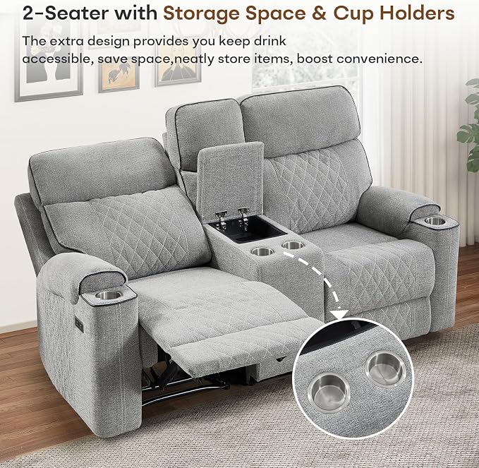 HAOMARKETS Power Reclining Loveseat Sofa Set of 2 - Image 5