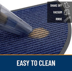 OLANLY Half Circle Front Door Mat 33x21, Waterproof Heavy-Duty Doormat | Blue - Image 6