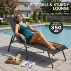 Crestlive Products Outdoor Chaise Lounge Chair, 5-Position Pool Lounge Chairs - Image 6