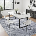 Area Rug Living Room: 4x6 Modern Washable Indoor Soft Carpet Grey | - Image 4