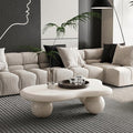 40" Cloud Coffee Table with 3 Ball Legs, Modern Irregular Center Table by BSYEIO