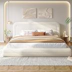 Homkdom Cloud Bed Frame and Headboard, Upholstered Soft King Size Bed Frame - Image 7