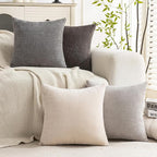 Set of 4 Soft Textured Decorative Throw Pillow Covers 26x26 Inch Cozy Farmhouse - Image 2