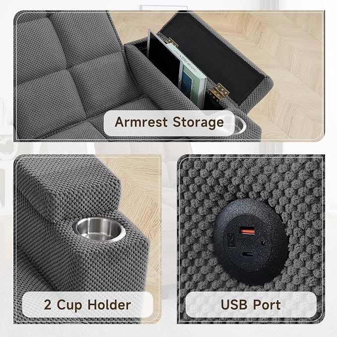 Auvsoce 71" Loveseat Recliner Chair - Image 4