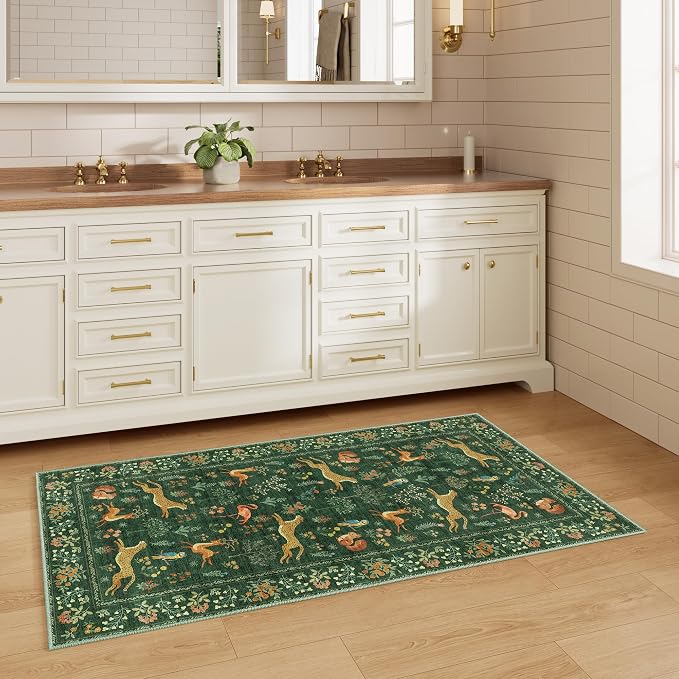 DUKINO 2x4 Rug for Entryway, Animal Washable Runner Rug for Kitchen, Low Pile - Image 9