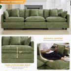 111'' Sectional Cloud Deep Seat Couch, Modern Comfy Chenille Modular Sectional - Image 3