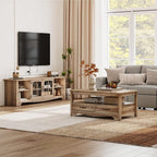 LINSY HOME TV Stand for 75 Inch TV, Modern Farmhouse Entertainment Center - Image 8