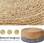 Cpintltr Foot Stool Natural Seagrass Hand Weave Poufs Round Ottoman - Image 6