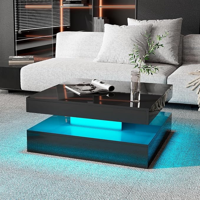 HedoAjim Black LED Coffee Table by HedoAjim