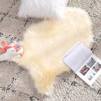 MIULEE Fluffy Area Rug 2x3 ft Faux Fur Sheepskin Rug Light Yellow | Luxury - Image 4