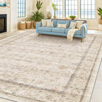 Washable Ivory Living Room Rug, 8x10 Non Slip Area Rugs - Image 6