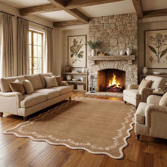 GarveeHome 6x9 Scalloped Area Rug Soft Washable Rug - Image 3