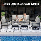HOMREST Outdoor Furniture Thickened Cushion 360 Degree Swivel Rocking Patio - Image 7