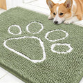 OLANLY Dog Door Mat for Muddy Paws 47x20, Paw Print Design Chenille Mud Mat | by OLANLY