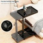 C Table End Table Adjustable Height, 360°Swivel TV Tray Table - Image 4